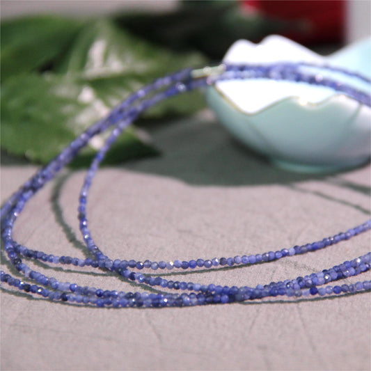 Natural Stone Beads Chain bluestone Making for Jewelry DIY Necklace Accessories for Women - Full of Texture (Color : Blue Size : 27.5”)