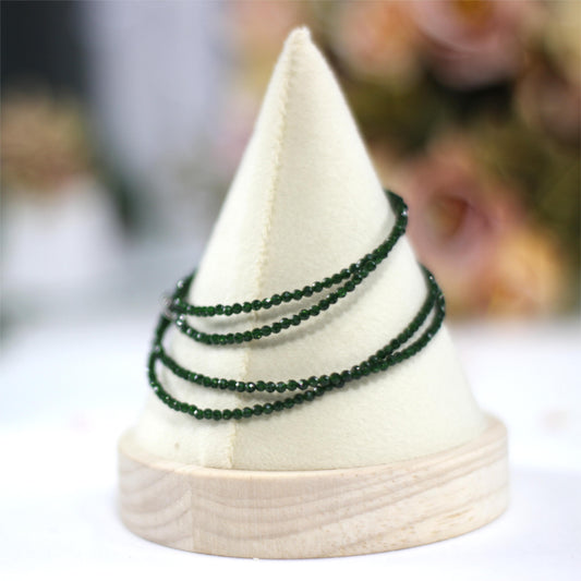 2mm Faceted Natural Stone Beads for Jewelry Making AAA Quality Gemstone Beads Mix Green Sand Beads Micro Laser Cut Round Beads Chain 27.5''Healing Stone Beads